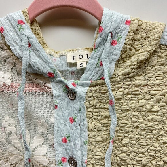 ❤️#1507A POL LACE&FLORAL PATTERN-BLUE JACKET (HAVE PANTS IN ANOTHER LISTING) - Picture 8 of 15